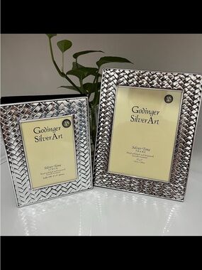 VTG Godinger Silver Art Co Silver-Tone Matching Photo Frame & Album - Set of 2